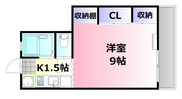 ABODE21(1K/3階)の間取り写真