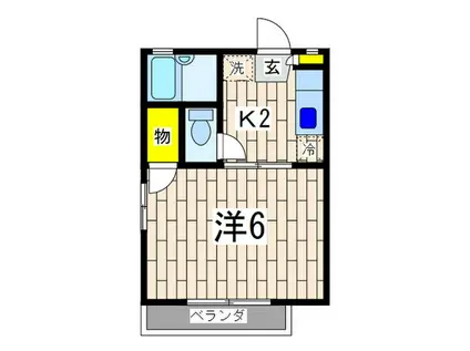 ドミールM・Y(1K/2階)の間取り写真