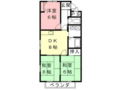 ソシエ221(3DK/3階)の間取り写真