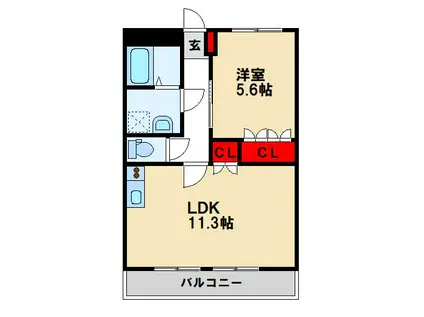 メゾンドコンフォースI(1LDK/1階)の間取り写真