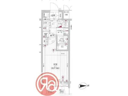 エグゼ難波南V(1K/11階)の間取り写真