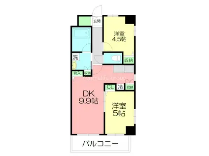 グラン・コスタ湘南弐番館(2DK/3階)の間取り写真