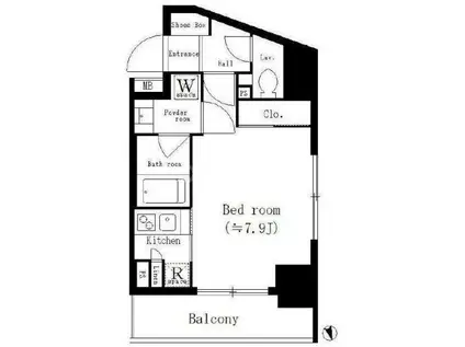 パークキューブ新板橋(1K/7階)の間取り写真