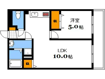 第2渡部ビル(1LDK/3階)の間取り写真
