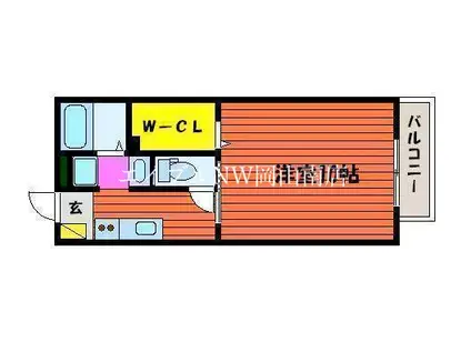 カフェテリアワケIII(1K/1階)の間取り写真