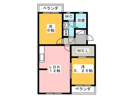 マンションフロイデ(2LDK/2階)の間取り写真