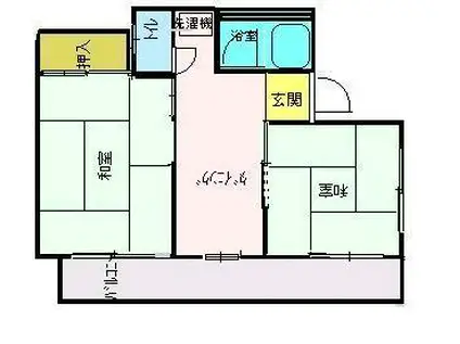 土堂シティマンション(2K/4階)の間取り写真