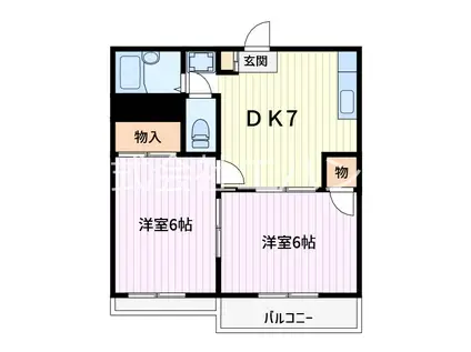 アーバン内田(2DK/2階)の間取り写真