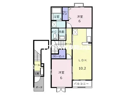ソレイユ I番館(2LDK/2階)の間取り写真