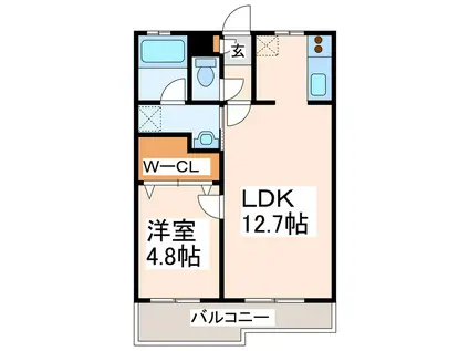 ALIVIO(1LDK/3階)の間取り写真