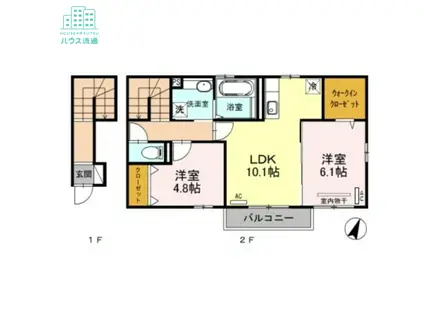 ルミエールテラス大村(2LDK/2階)の間取り写真