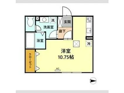 CASA WIND(ワンルーム/1階)の間取り写真