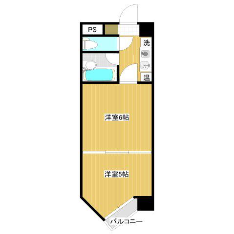 バリュー大和町(2K/3階)の間取り写真