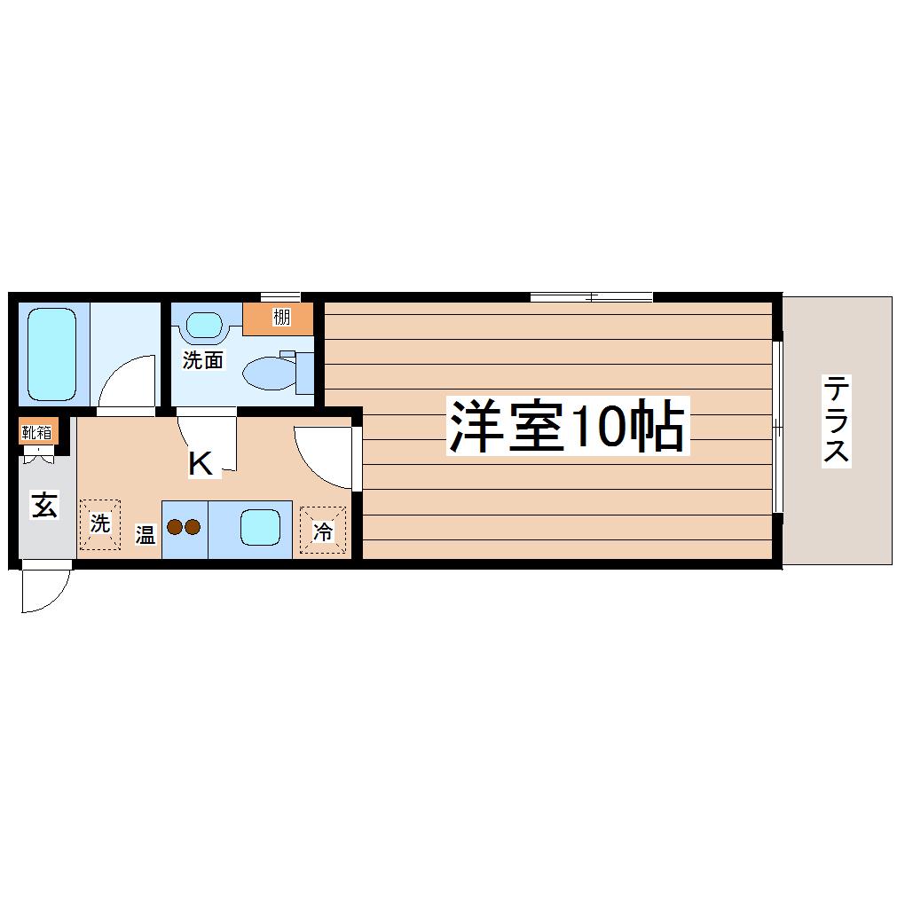 パレット(1K/2階)の間取り写真