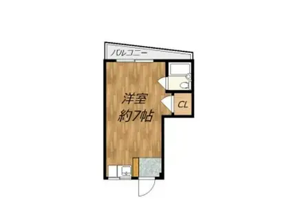 TENDO53.BLD(ワンルーム/3階)の間取り写真