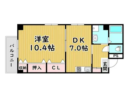 MYアルエット(1DK/2階)の間取り写真