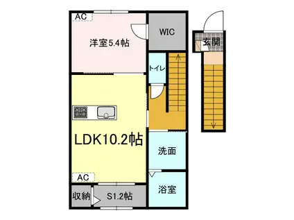MYSTERE(1SLDK/2階)の間取り写真