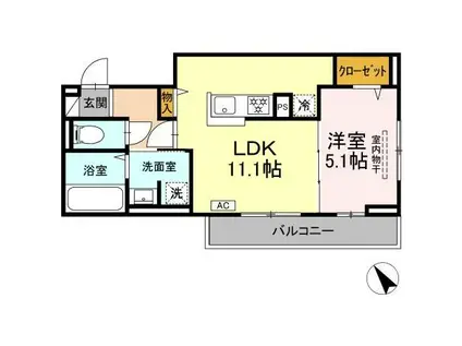 セイル瀬戸(1LDK/3階)の間取り写真