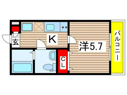 グランフロント本千葉(1K/3階)の間取り写真