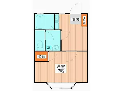 クレエール(1K/1階)の間取り写真