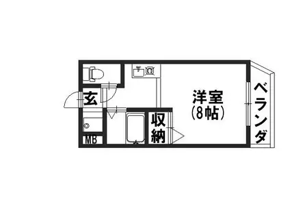 イースト アベニュー(1K/2階)の間取り写真