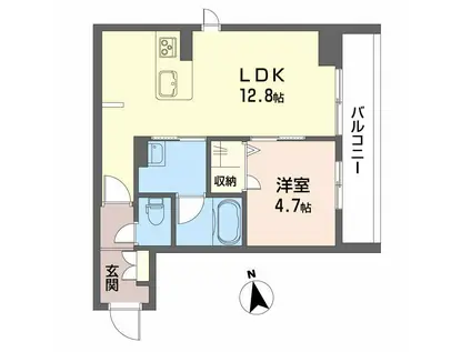 シャーメゾン プランドール(1LDK/1階)の間取り写真
