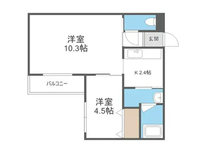 DOONA札幌(1LDK/4階)の間取り写真