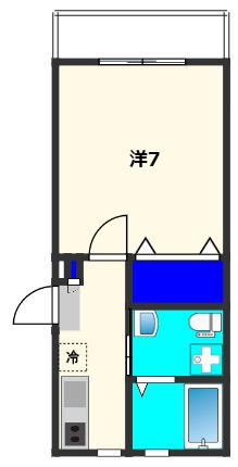 モアナテラス(1K/2階)の間取り写真