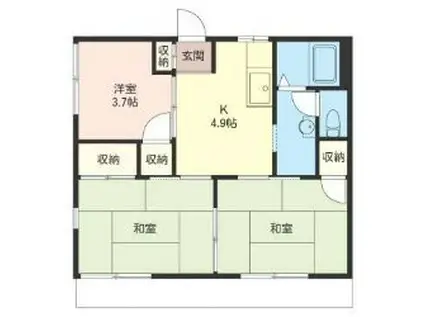 グリーンプラザ(3K/1階)の間取り写真