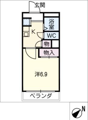 グロワール21(1K/3階)の間取り写真
