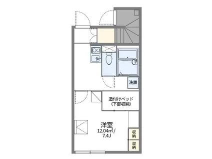 クインスA(1K/1階)の間取り写真
