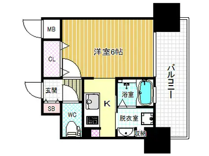 ジュネーゼ野田エコール(ワンルーム/2階)の間取り写真