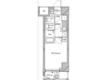 ラフィスタ横浜阪東橋II(1K/5階)の間取り写真