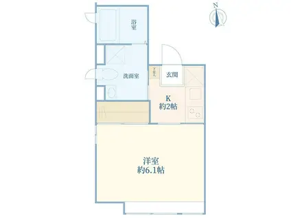 フロレゾン目黒(1K/2階)の間取り写真