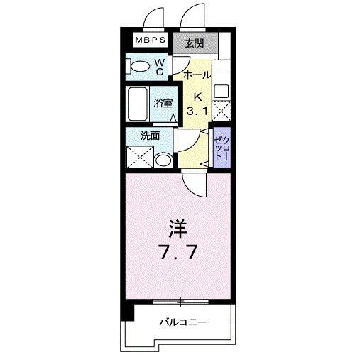 フレグランス(1K/1階)の間取り写真