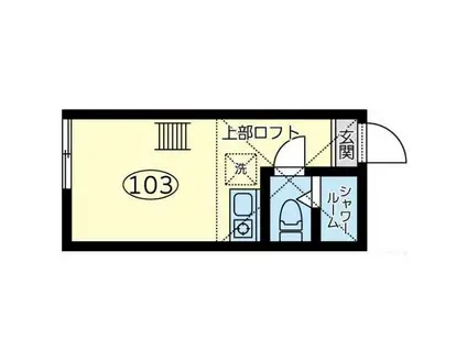 ミラベル横浜(ワンルーム/1階)の間取り写真