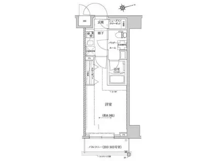 RELUXIA墨田八広(1K/9階)の間取り写真