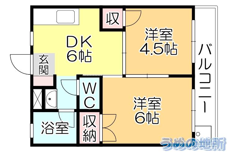 コーポレーティッドナカシマ(2DK/1階)の間取り写真