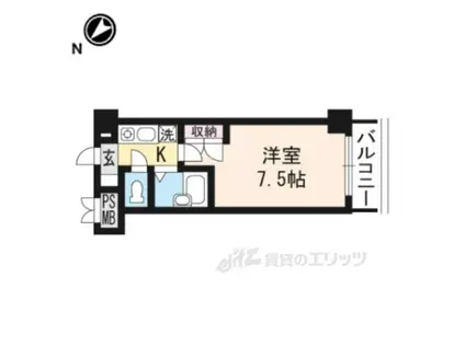 アイランド小野山(1K/5階)の間取り写真