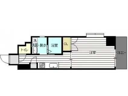 ソレアード出汐(1K/10階)の間取り写真