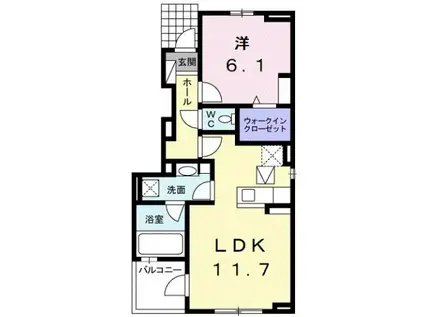 サニーホームV(1LDK/1階)の間取り写真