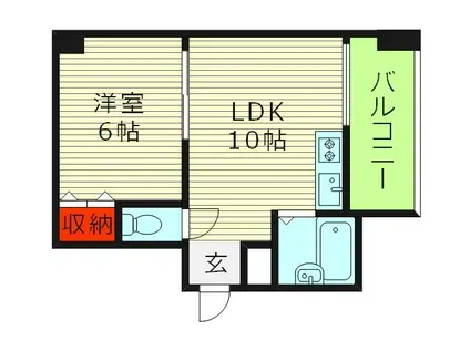 ドミール緑橋(1LDK/3階)の間取り写真