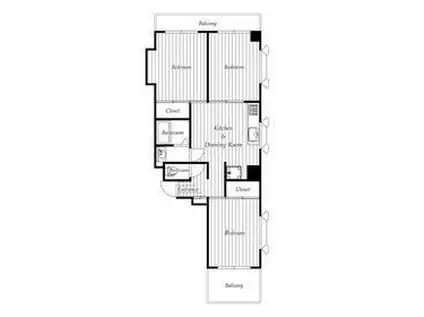 碑文谷MEビル(3DK/3階)の間取り写真