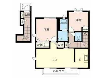 わかやま電鉄貴志川線 貴志駅 徒歩18分 2階建 築21年(2LDK/2階)の間取り写真