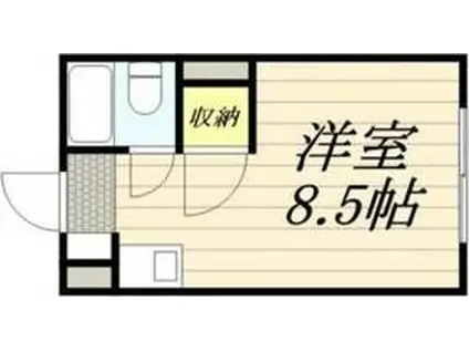 ベル豊平(1K/2階)の間取り写真