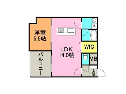 ALLEYⅢ(1LDK/5階)の間取り写真