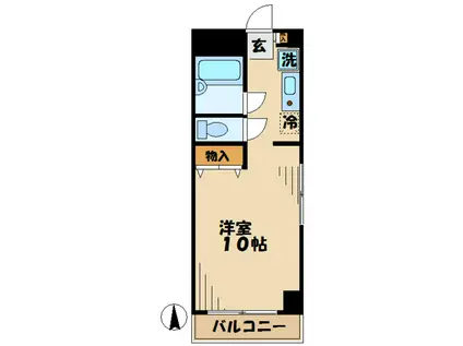 TIKビル(ワンルーム/8階)の間取り写真
