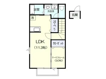 リッチヒルズ長田町(1LDK/2階)の間取り写真