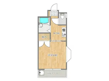 第2三和ビル(1K/1階)の間取り写真