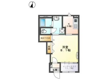 庄内アパート工事(1K/1階)の間取り写真